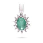 Pendant with diamonds and emerald early 21st century.