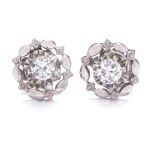 Diamond earrings circa mid-20th century.