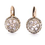 Diamond earrings circa mid-20th century.