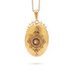 Medallion with secretary with diamonds 2nd half of 19th century.