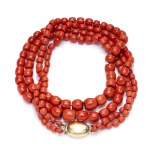 Bead necklace circa mid-20th century.
