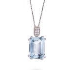 Pendant with aquamarine and diamonds early 21st century.