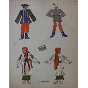 Zofia Stryjeńska (1894-1976), Z teki „Polish Peasants costumes”, pl. 12(Copyright by C. Szwedzicki, 1939)