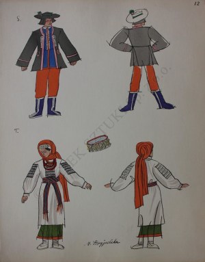 Zofia Stryjeńska (1894-1976), Z teki „Polish Peasants costumes”, pl. 12(Copyright by C. Szwedzicki, 1939)