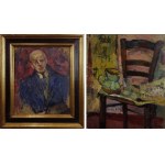 Zygmunt SCHRETER (1886 - 1977), Portret mężczyzny (Autoportret?) (recto) / Wnętrze z krzesłem (verso)