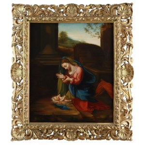 Pittore sconosciuto (XIX secolo), Adorazione del Bambino secondo Antonio da Correggio