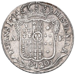 Italian coins - NAPLES Ferdinand IV (1759-1816) Piastra 1794 - Magliocca 254...