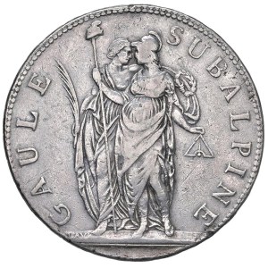 Italian coins - TURIN Subalpine Republic (1800-1802) 5 Francs A. 10 - Gig. 4...