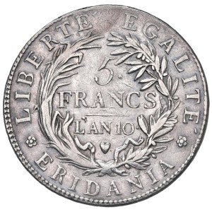 Italian coins - TURIN Subalpine Republic (1800-1802) 5 Francs A. 10 - Gig. 4...