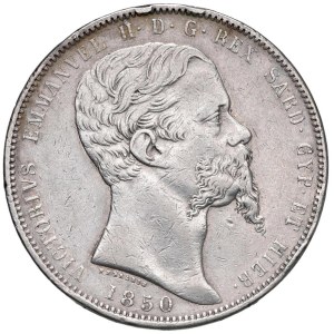 Monnaies de Savoie - Victor Emmanuel II (1849-1861) 5 Lire 1850 T - Nomisma 772...