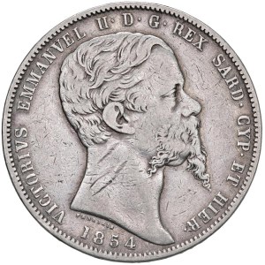 Savoy coins - Victor Emmanuel II (1849-1861) 5 Lire 1854 G - Nomisma 778...
