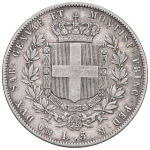 Savoy coins - Victor Emmanuel II (1849-1861) 5 Lire 1854 G - Nomisma 778...