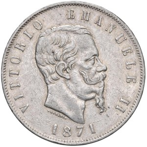 Monnaies de Savoie - Victor Emmanuel II (1861-1878) 5 Lire 1871 M - Nomisma 889...