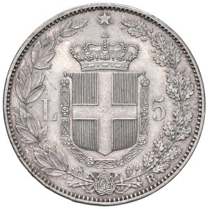 Savoyen Münzen - Umberto I (1878-1900) 5 Lire 1878 - Nomisma 992 AG selten. Min...