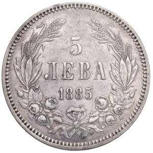 Foreign coins - BULGARIA Alexander I (1879-1886) 5 Lever 1885 - KM 7 AG (g 24...