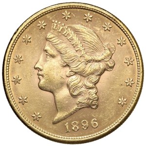 Foreign coins - USA 20 Dollars 1896 - KM# 74.3 AU (g 33,46) Small edge knock...