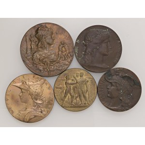 Foreign medals - FRANCE-REPUBLIC. Lot of 5 20th Century Award Medals...