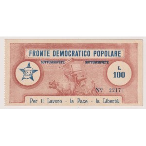 Italian Banknotes - Popular Democratic Front (1945/1950)- Subscription of 1...