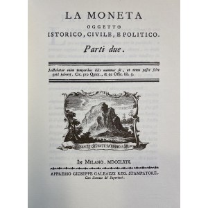 Livres numismatiques - Anonyme (mais S. Franzi), La moneta oggetto istorico, civile, ...