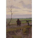 Józef Rapacki (1871 Warsaw - 1929 Olszanka near Skierniewice), Landscape with a bridge over a river ("March"), 1920