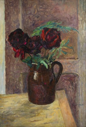 Józef Czapski (1896 Praga - 1993 Maisons Laffitte), Róże w glinianym dzbanku