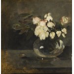 Olga Boznańska (1865 Kraków - 1940 Paris), Flowers in a vase, pre/lub 1899