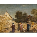 Witold Pruszkowski, attributed (1846 - 1896), "Sunday in Siemianowice," 1869