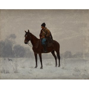 Włodzimierz Łoś (1849 Sławuta - 1888 München), Pause auf der Jagd, 1882