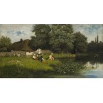 Aleksander Mroczkowski (1850 Kraków - 1927 Stubno near Przemyśl), By the Pond, 1877