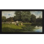 Aleksander Mroczkowski (1850 Kraków - 1927 Stubno bei Przemyśl), Am Teich, 1877