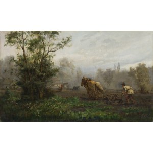 Aleksander Mroczkowski (1850 Kraków - 1927 Stubno bei Przemyśl), Orka, 1880