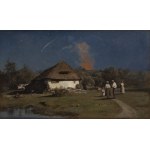 Antoni Kozakiewicz (1841 Krakow - 1929 Krakow), Rural landscape with starry sky ("Luna")