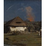 Antoni Kozakiewicz (1841 Krakow - 1929 Krakow), Rural landscape with starry sky ("Luna")