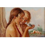 Wlastimil Hofman (1881 Prague - 1970 Szklarska Poreba), Children with a sparrow