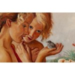 Wlastimil Hofman (1881 Prague - 1970 Szklarska Poreba), Children with a sparrow