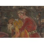 Kazimierz Sichulski (1879 Lviv - 1942 Lviv), Son of an Arist, Jurek with a doll, circa 1924