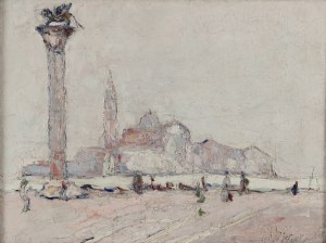 Włodzimierz Terlikowski (1873 Poraj k. Łodzi - 1951 Paryż), Widok na bazylikę San Giorgio Maggiore z placu Św. Marka w Wenecji, 1925