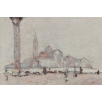 Włodzimierz Terlikowski (1873, Poraj, vicino a Łódź – 1951, Parigi), Veduta della basilica di San Giorgio Maggiore dalla piazza di San Marco a Venezia, 1925