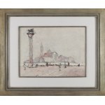 Włodzimierz Terlikowski (1873, Poraj, vicino a Łódź – 1951, Parigi), Veduta della basilica di San Giorgio Maggiore dalla piazza di San Marco a Venezia, 1925