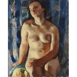 Wojciech Weiss (1875 Leorda, Romania - 1950 Krakow), Gold and blue nude, ca. 1935