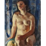 Wojciech Weiss (1875 Leorda, Romania - 1950 Krakow), Gold and blue nude, ca. 1935