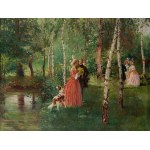 Leonard Winterowski (1886 Czerniowce - 1927 Warszawa), Elegancka para w parku, 1918