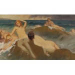 Feliks Michał Wygrzywalski (1875 Przemyśl - 1944 Rzeszów), Nereids among the waves