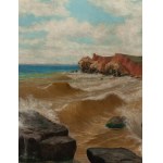 Soter Jaxa Malachowski (1867 Wolanow near Odesa - 1952 Krakow), Waves crashing over the cliffs on Capri ("Faraglioni"), 1920