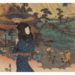 Utagawa Kunisada (1786 - 1864), « Tsuchiyama » de la série « Les 53 stations de la route du Tōkaidō », vers 1838