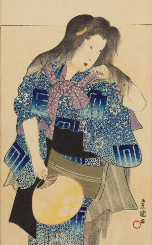 Utagawa Toyokuni (1769-1825), Po kąpieli - chłód przenika skórę, 1892