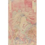 Morikawa Chikashige, Geisha e samurai dall'opera kabuki Kinkanban Tateshi no Hondana, 1880