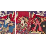 Morikawa Chikashige, Gejsza i samuraj ze sztuki kabuki Kinkanban Tateshi no Hondana, 1880
