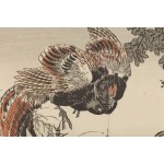 Kono Bairei (1844 - 1895), Rooster and snake from the series Bairei Gafu, 1909