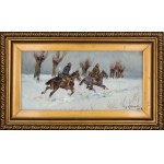 Jerzy Kossak (1886-1955), "Polish uhlans in pursuit".